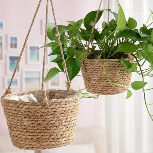 1 Set, Garden Hanging Planter Macrame Plant Storage Basket Jute Rope Woven Indoor Outdoor Flower Pot Holder Plant Hangers Home D