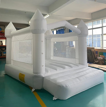 Bounce House 4*3*2.6M Jumping Castle For Kids Bouncy House White For Kids With Blower Slide