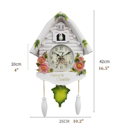 1pc Cuckoo Wall Clock, Natural Cuckoo Voices Daytime Hourly Chime, 24-hour Pendulum Leaf Quartz Clock, Wall Art, Home Decoration