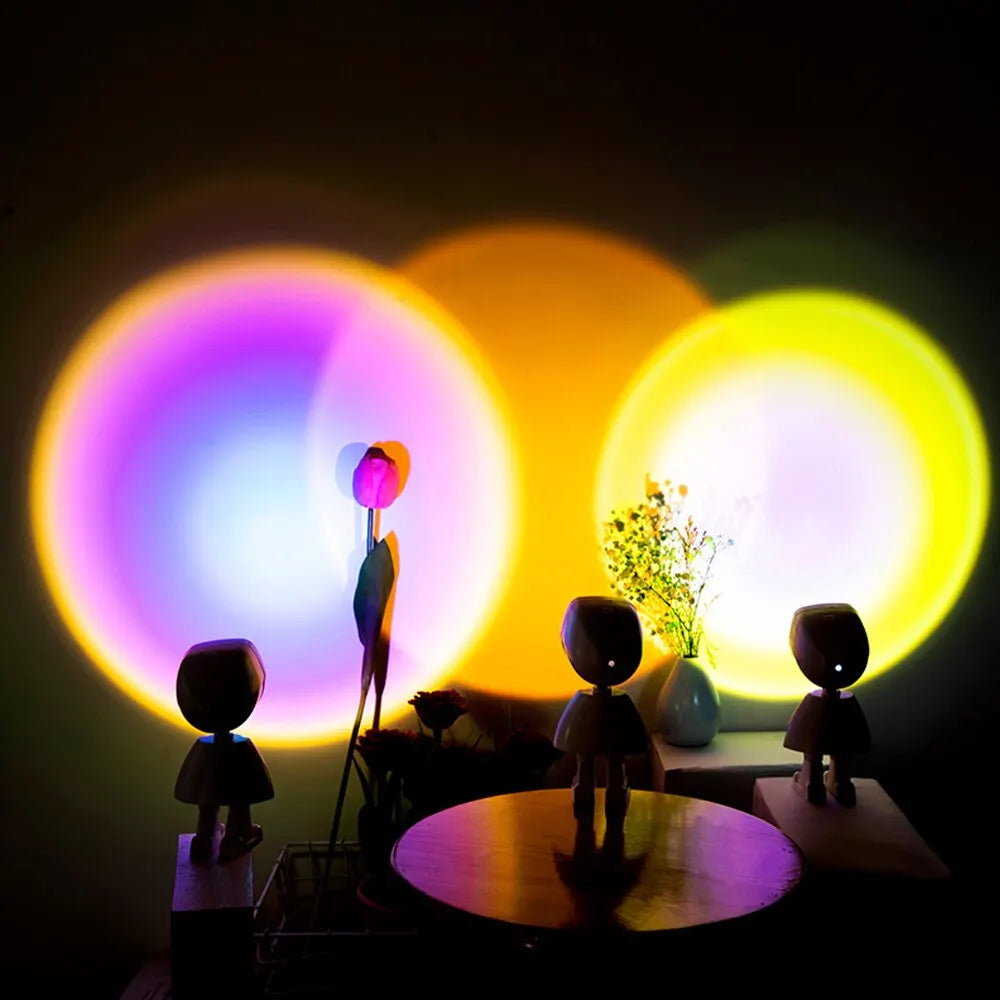 LED Astronaut Sunset Light Rainbow Projection Night Light USB Charging Touch Control for Bedroom and Game Room Decoration