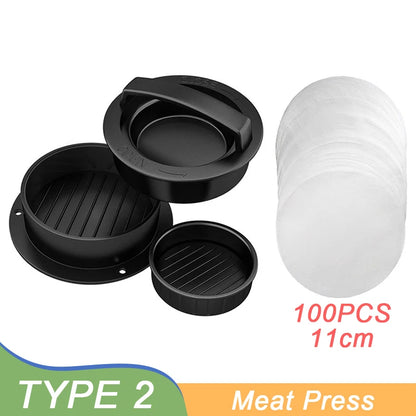 Hamburger Meat Press Maker Round Shape Non-Stick Stuffed Burger Patties Beef Grill Pie Press Mould Maker Kitchen Accessories