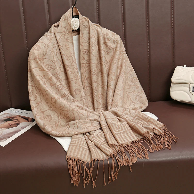 2024 Luxury Thick Cashmere Scarf Women Print New Wraps Pashmina Travel Poncho Warm Blanket Winter Bufanda Shawl Female Stoles