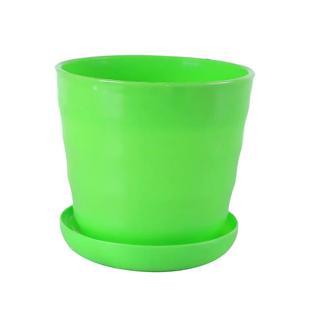 Colorful Plastic Flower Pot Green Plant With Trays Green Plant Succulent Plant Flowerpot Desktop Decoration Home &Garden Supply