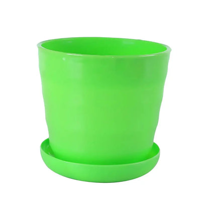 Colorful Plastic Flower Pot Green Plant With Trays Green Plant Succulent Plant Flowerpot Desktop Decoration Home &Garden Supply