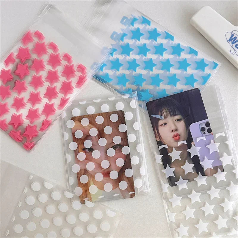 100/50pcs Transparent PE Star Jewelry Self-adhesive Bag Candy Card Holder Photo Animation Peripheral Storage Gift Bag Wholesale