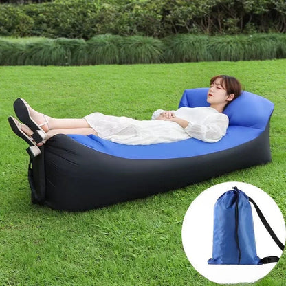 outdoor portable Lazy Inflatable Sofa Outdoor Portable Beach Air Sofa Folding Camping Inflatable Sofa Bed Sleeping Bag Single Pe