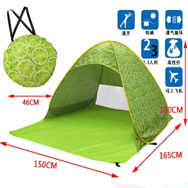 Quick Automatic Opening beach tent sun shelter UV-protective tent shade lightwight pop up open for outdoor camping fishing