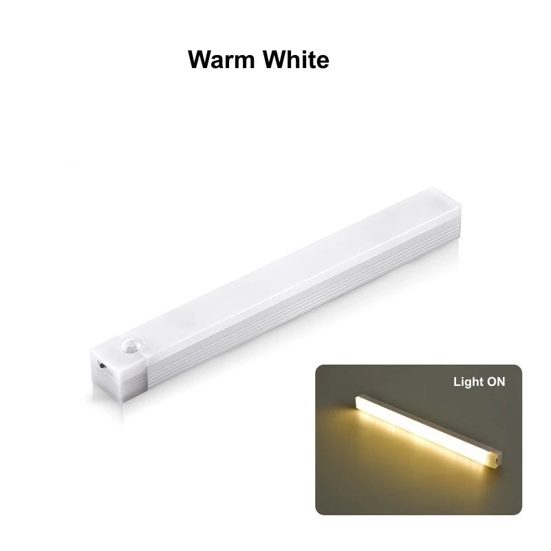 Rechargeable Induction Night Light Portable Cordless Magnetic Cabinet Lamp Motion Sensor LED Bar Light for Kitchen Bedside