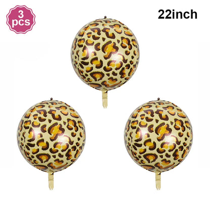 32Inch Leopard Cheetah Big Helium Foil Balloons Leopard Number 0-9 Balloons Kids Jungle Safari Animal Birthday Party Decorations