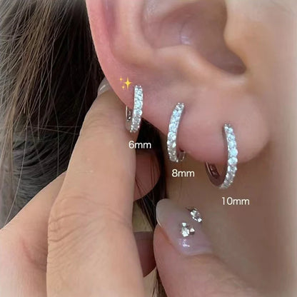 925 Sterling Silver Round Zirconia Earrings Simple Style Charming Women Earrings Birthday Gift for Friends Fine Jewellery