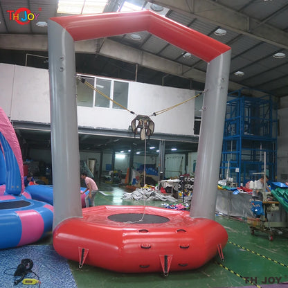 5M Tall Inflatable Bungee Jump Game Airtight Inflatable Bounce Jumping Trampoline For Kids N Adults