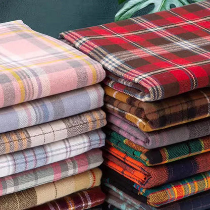 Soft Cotton Plaid Checker Fabric Brushed Flannel Grid Cloth Fabrics By The Half Meter For Shirt Dress Scraf DIY Sewing Clothing