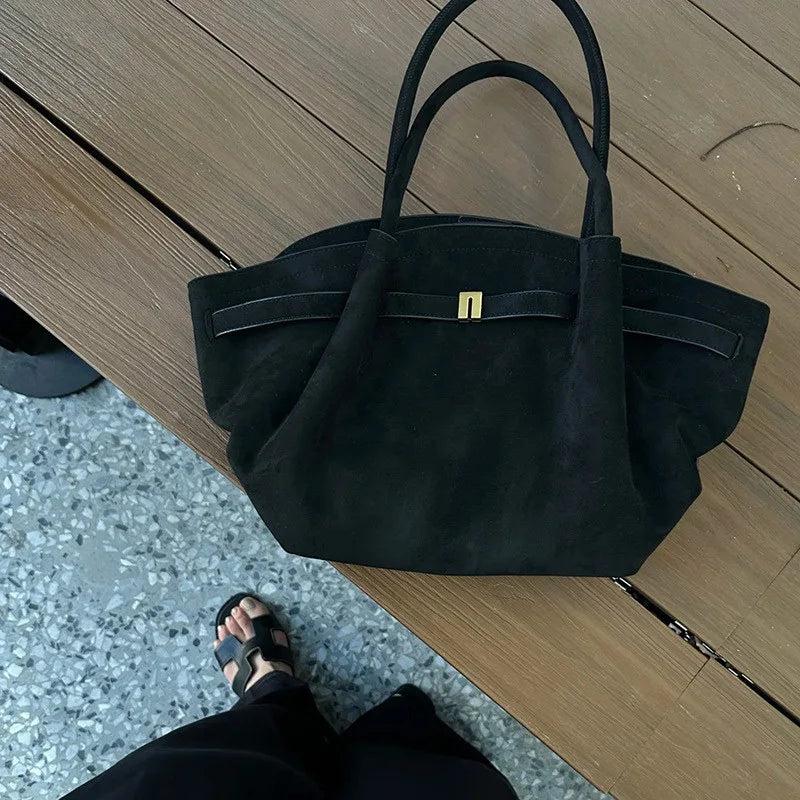 2025 New Suede Leather Underarm Shoulder Bag For Women Fashion Large Capacity Handbag Design Wedding Commuter Crossbody Tote Bag