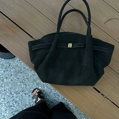 2025 New Suede Leather Underarm Shoulder Bag For Women Fashion Large Capacity Handbag Design Wedding Commuter Crossbody Tote Bag