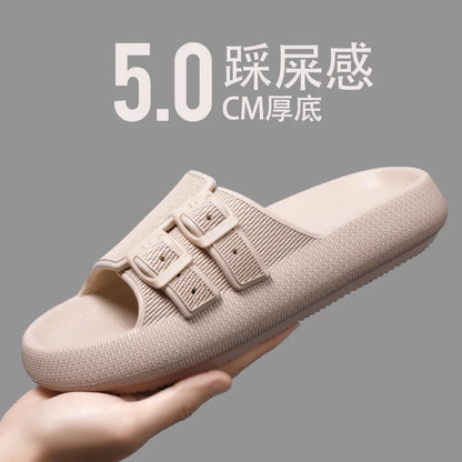 New Summer Fashion Men's Slippers Casual Sporty Plus Size EVA Outsole Couple Style Thick Bottom Slippers Trendy