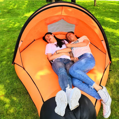 New camping barbecue inflatable sofa bed, outdoor lazy inflatable sofa, beach sleeping bag bed, easy to carry camping equipment