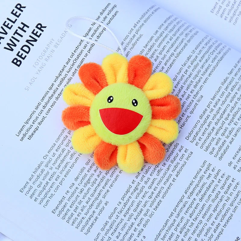 Korean Style Anime Silicone Rainbow Color Flower Key Chain For Women Cute Girls Keychain On Bag Car Trinket Wedding Party Gift