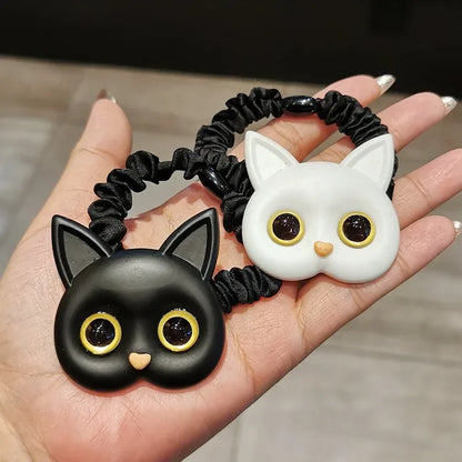 New Rabbit-Hair Ring Cute Fresh Rubber Band Cat Head Rope Rubber Band-Hair Ties Elastic Hair Bands Hair Accessories