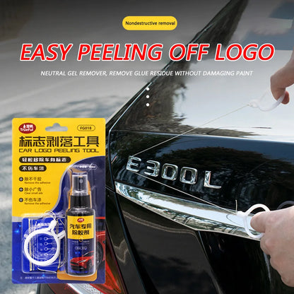 Car Logo Remover Kit Universal Car Lettering Removal Tool Car Scraper Lettering Adhesive 60ml Badge Emblem Decal Removal Tool