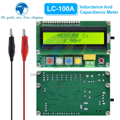 TZT LC-100A Digital LCD Capacitance Inductance Meter LC Meter 1pF-100mF 1uH-100H LCD Display High Precision Fully functional