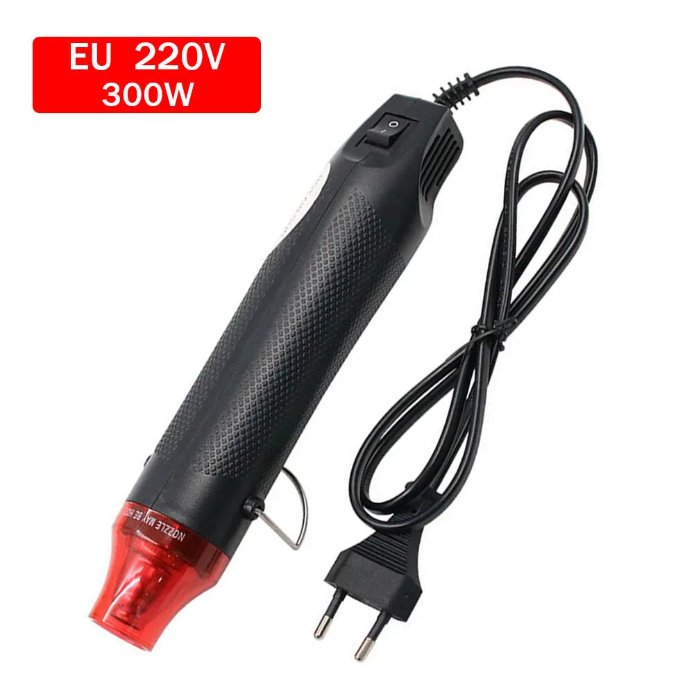 EU US 110V 220V Handheld Hot Air Gun Electric Heating Gun 300W Hot Air Temperature Gun for DIY Craft Wrap Plastic Shrink Tool