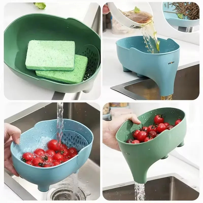 Multi Functional Kitchen Tool Elephant Shaped Drainage Basket, Fruit Tray, Vegetable Cleaning Drainage Box, Vegetable Basket