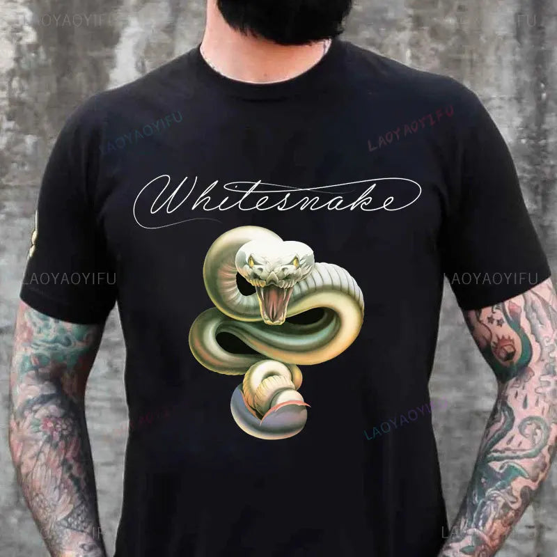 Best Vintage Whitesnake Summer Tour Concert 2018 Cotton Shirt Whitesnake Love Hunter Tour Dinari Men TShirt Harajuku Tee Tops