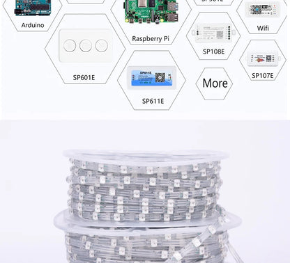 5V 12V WS2811 WS2812 3PIN Clear Lense LED String Lights Dream Color RGBIC Addressable Individually Fairy Seed Pixels Light 