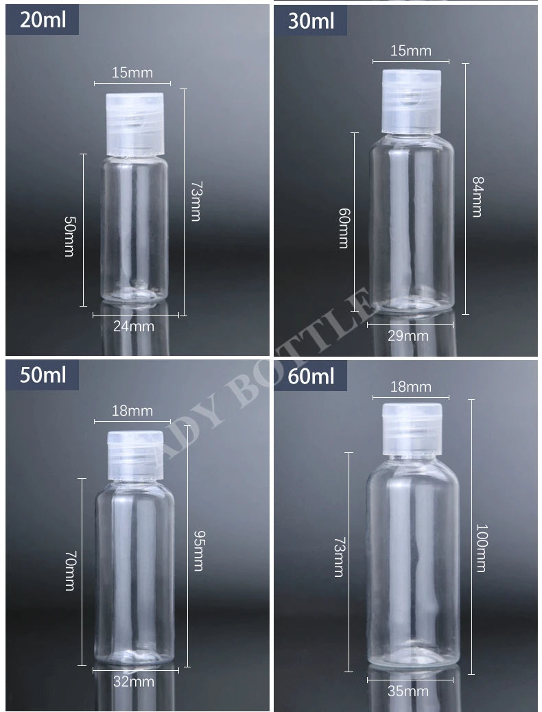 Wholesale30ml-120ml Refillable Transparent Empty Bottle Plastic Portable Bottle Travel Container Refillable Cosmetics Container