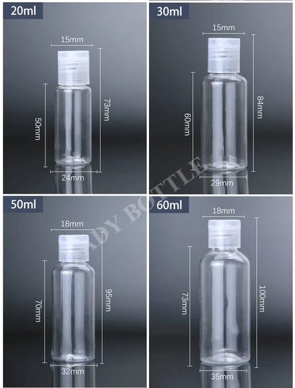 Wholesale30ml-120ml Refillable Transparent Empty Bottle Plastic Portable Bottle Travel Container Refillable Cosmetics Container