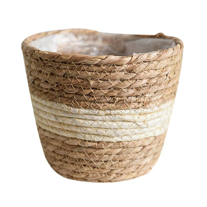 Seagrass Planter Basket Flower Pots Cover Storage Basket Plant Containers Hand Woven Basket Planter For Modern Home Decor