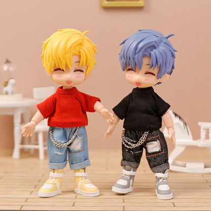 1 PCS New ob11 bjd Doll Clothes T-shirt Denim shorts for 1/12 bjd, obitsu11,ob11 molly doll accessories Clothing