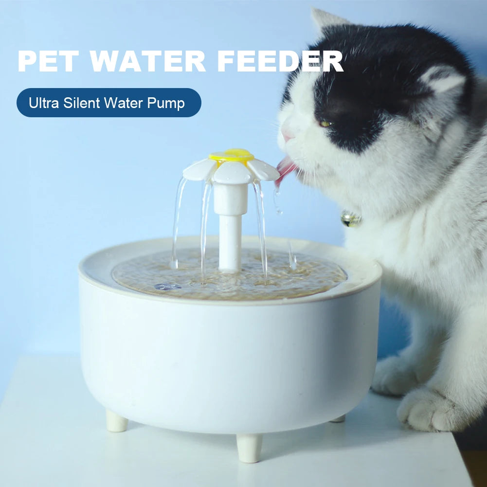 1200ml Electric Mute Pet Drink Bowl USB Auto Filter Transparent Cat Drinker Cats Water Dispenser Automatic Cat Drink Bowl Filter