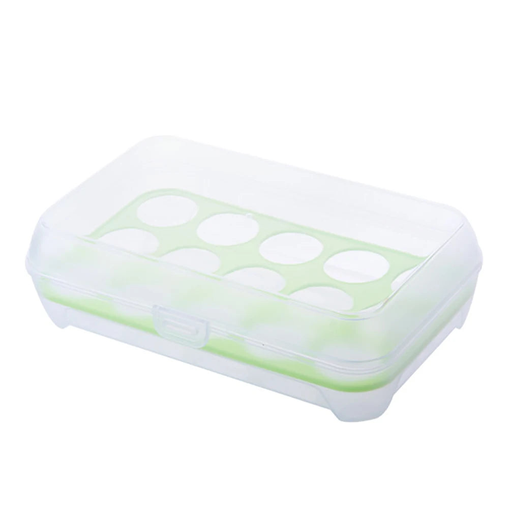 15 Grid Refrigerator Egg Storage Box Plastic Egg Fresh-keeping Case Holder with Lid Transparent Dispenser Kitchen Food Organizer