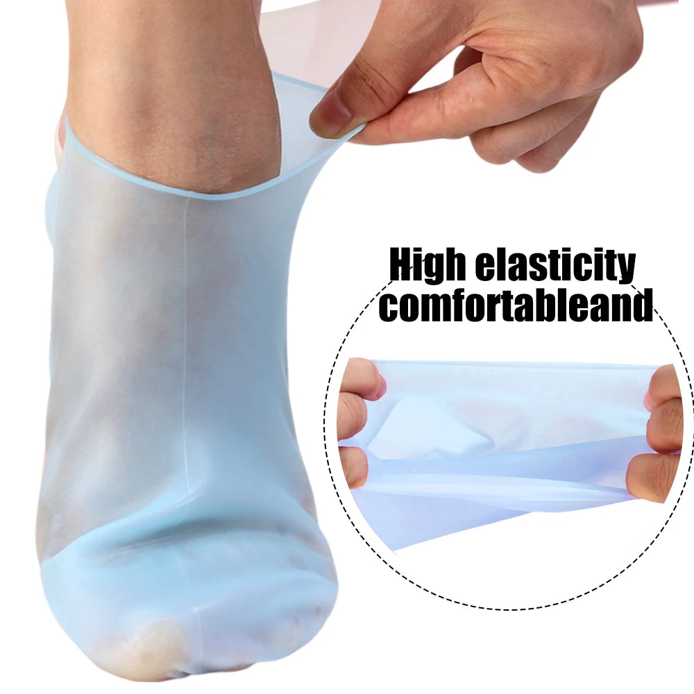 1-5Pairs Silicone Moisturizing Elastic Foot Socks DIY Spa Foot Masks Cracked Dead Skin Protector Reusable Pedicure Cares Tools