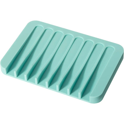 1-Pack Free Punch Soap Box Silicone Draining Soap Holder Creative Kitchen Bathroom Countertop Non-slip Shelf