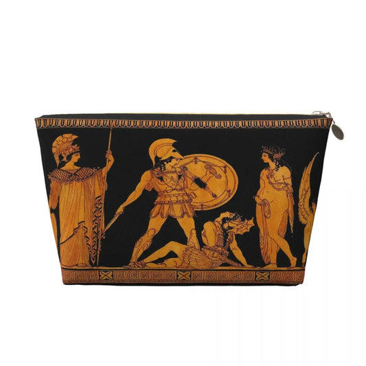 Custom Greece Ancient God And Goddess Travel Cosmetic Bag Women Greek Art Makeup Toiletry Organizer Lady Beauty Storage Dopp Kit