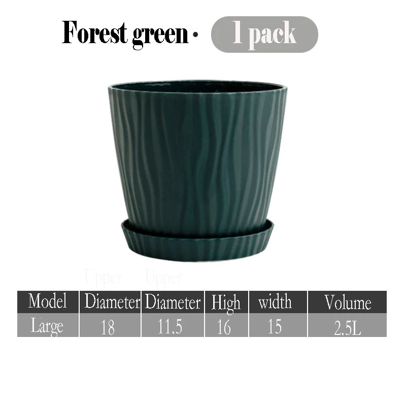 Simple Thickened Ripple Pot Large High Waist Water Ripple Plant Pot Multicolor Plastic Fleshy Green Plant Flower Pot