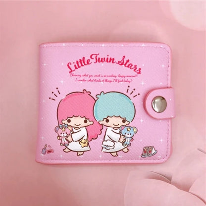 Kawaii Hello Kitty Cinnamoroll My Melody Kuromi Sanrio New Pu Casual Money Bag Coin Purse Card Holder Wallet With Buttons