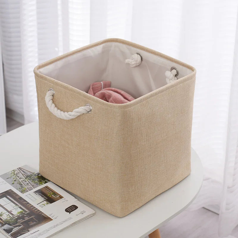 Stylish Cloth Storage Basket with Handle Perfect for Organization and Dust Protection Kitchen Organizer