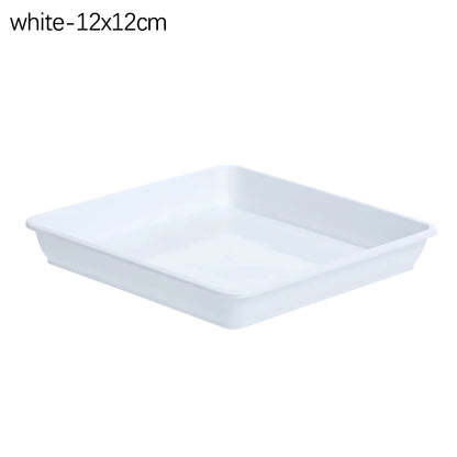 Hot 4/6/7/8/10 inch Plastic Plant Pot Saucer Drip Trays Saucers Indoor Outdoor Heavy Duty Square Flower Pot Brown/White/Black