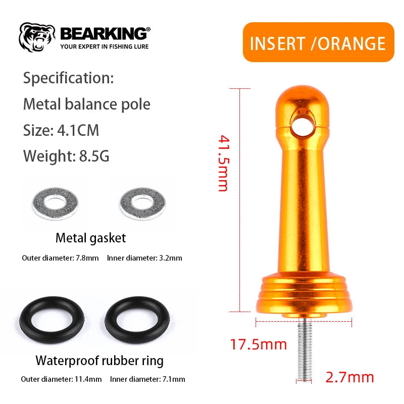 BEARKING Universal Fishing Wheel Balance Rod Anti Collision Insertion Screw in Equipped with Gasket Waterproof Rubber Ring