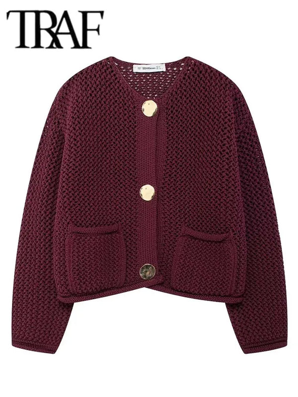 Autumn Winter Knitted Cardigans For Women Casual Button Long Sleeve Female Sweater 2024 Fashion Loose Lady Cardigans Coat