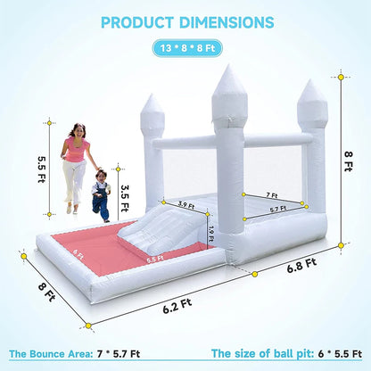 White 4m Giant Inflatable Bounce Houses Jumping Castle With Ball Pool Event Kids Children Birthday Party Outdoor Bouncy Castle