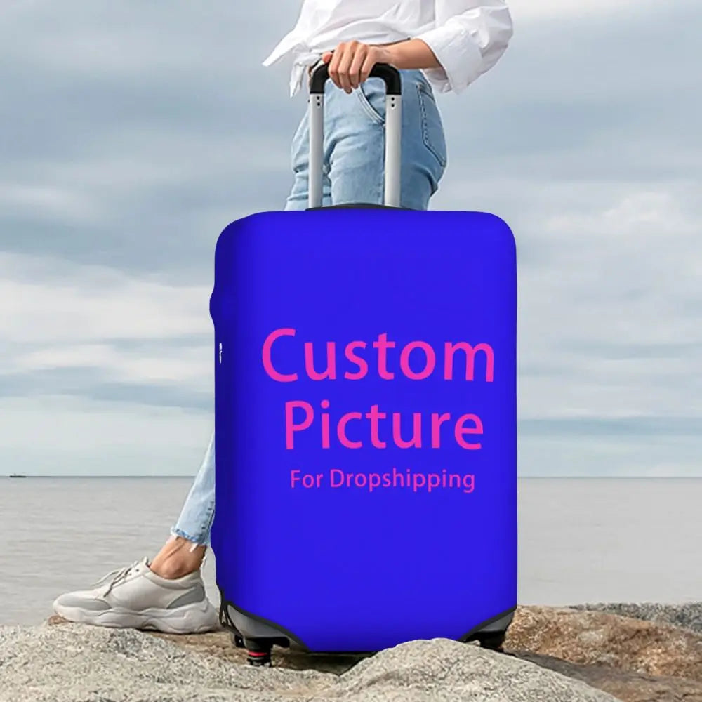 Custom Personalized Custom Photo Logo Luggage Cover Cute Customized DIY Print Suitcase Protector Covers Suit For 18-32 inch