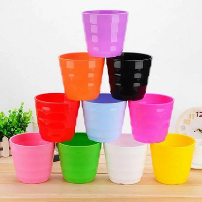 Colorful Plastic Flower Pot Green Plant With Trays Green Plant Succulent Plant Flowerpot Desktop Decoration Home &Garden Supply