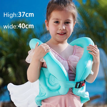 Children's Assisted Inflatable Swimming Vest Baby Life Jacket Water Sports Swimsuit Swimming Pool Accessories  Angel Wings