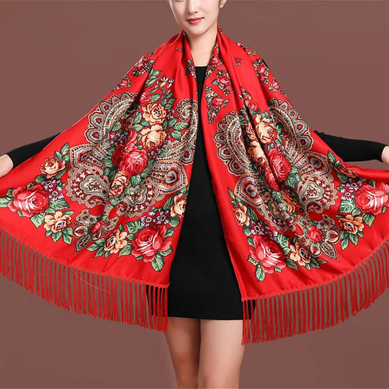 2023 Embroidery Shawls Female Designer Women Winter Scarf Pashmina Flower Bufandas Foulard Warm Hijab Wraps Travel Stoles