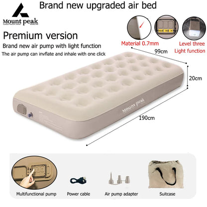 Interior Air Mattress Glamping Mats PVC Inflatable Sleeping Mattress Luxury 2 Person Camping Bed Mat Built-in Pump Thicken Mat