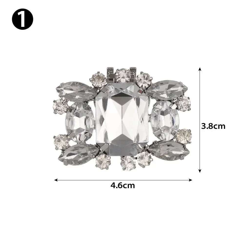 1PC Shiny Crystal Shoes Decorations Clip Women High Heel Rhinestone Charm Buckle Bag Pendant Brooch Wedding Bride Accessories